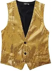 [Generic] Men's Sequins Vest Slim Fit Christmas Party Vest Hip Hop Disco Dance Waistcoat Performance Show Jacket