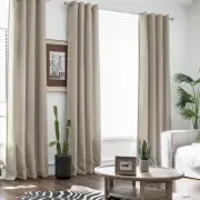 jinchan 60% Blackout Linen Textured 52"W x 84"L (Pack of 1), Greyish Beige