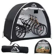 Bike Shed 6.6FT, Waterproof Oxford Fabric Storage Tent for 2 Bikes, Black