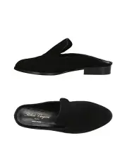 New ROBERT CLERGERIE Paris 37.5 7 black career slides mules shoes flats designer