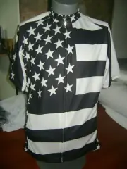 USA BIKE JERSEY BLACK AND WHITE BIKE SHIRT SIZE XL COOL PATRIOTIC JERSEY MERICA