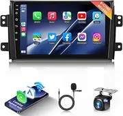 【DSP 46EQ】 8Core 4G+64G Car Stereo Radio for Suzuki SX4 2006-2013 with Wireless CarPlay Android Auto 9inch 1280x720P Touch Screen 5.0Bluetooth Radio FM/RDS 59UIs GPS WiFi AHD Backup Camera Mic
