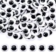 300Pcs 20Mm Black Wiggle Googly Eyes with Self Adhesive round Plastic Sticker Ey