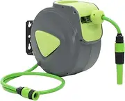 Automatic Retractable Water Hose Reel Wall Mounted 10+1 m,Garden Hose Storage 3.55KG-143896