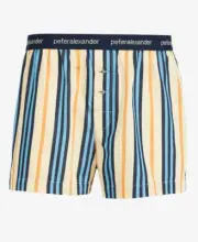 NEW PETER ALEXANDER MENS ORANGE YELLOW BLUE STRIPE BOXER SHORTS RRP$49.95 M