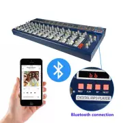 Audio Mixer 14 Channel Live Studio Pure Mixing Console Amplifier DJ Studio Mixer