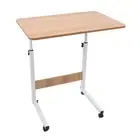 80 * 40cm Easy To Move Adjustable Sofa Side Table Walnut Color