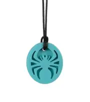 New Sensory Chew Teether Necklace Chewellery Spiderman Teal