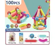 Magnetic Stick Building Blocks Constructor Set Unique Magnet Ball Rod Games Montessori Educational Toys Gift For Kids Boys Girls-100pcs without box,China