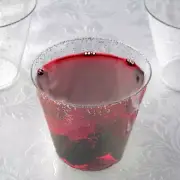 12 9 oz Plastic Silver Glittered Clear Wine Cocktail GLASSES Party Tableware