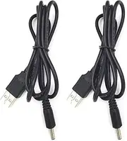 DZYDZR Pack of 2 5V USB to DC 5V Power Cable - USB A 1.35 mm / 3.5 mm Adapter Cable 1 m / 3 ft Black "Multi-Way"