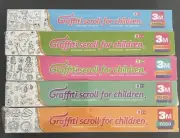 Set Of 5 Children Kids Drawing Coloring Paper Roll DIY Sticky Painting Paper NIB