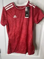 Adidas Condivo 18 Women's Jersey Soccer T-Shirt Climalite Red White Size S NWT