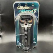 Original ~ Gillette MACH3 ~ Razor Handle With 2 Cartridges ~ New & Sealed NOS