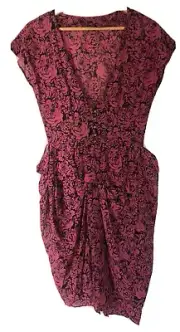 Tigerlily Dress Rose Print Size 12 100% Silk