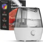 Cool Mist Humidifier - 2.2L Water Tank, for Bedroom, Baby, Quiet Ultrasonic A...