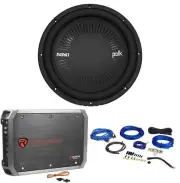 Polk Audio MM 1242 SVC 12” 1260 Watt Car/Marine Subwoofer Sub+Amplifier+Amp Kit