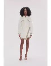 NWT Aje White 'Voyager' Embroidered Linen Mini Skirt - AU 8, US 4