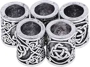 [Segolike] 5PCS Viking Dreadlock Hair Beads Spacers Beads for Jewelry Making 8mm Holes