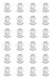 PRECUT 24 WHITE Personalised ELEPHANT Baby Shower Edible Wafer Cupcake Toppers