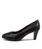 Diana Ferrari Janina2 Black Leather Classic Pump Heel Shoes Womens