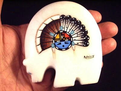 Andres Lementino-Sunface Medicine Bear-Zuni Tabletop Fetish-Native American