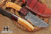 HUNTEX Custom Handmade Damascus Steel 260mm Long Full-Tang Hunting Tracker Knife
