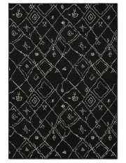 [Double Rugs] Logic Washable Cotton Feel Area Rug in Black