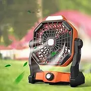 Rechargeable Outdoor Tent Fan,Portable Camping Fan,Silence Standing Floor Fan,for Home, Work Shop,7800mAh Battery,10inch