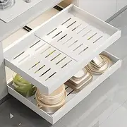 UASJKH Expandable Pull Out Drawers for Cabinets,Slide Out Drawers, Pull Out Drawer Organizers,Adjustable Width 12.4"-20.47" for Kitchen,Pantry