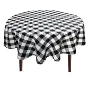Checkered Round Tablecloth 90 Inch - Waterproof Stain and Resistant Washable ...