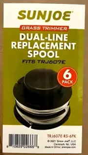 Sun Joe Replacement Trimmer String - Compatible with TRJ607E - 6-Pack - New