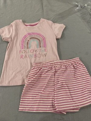 Brilliant Basics girls pyjamas Follow The Rainbow Sz 6 Bnwt K11