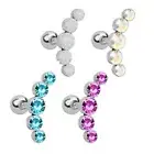 Crystal Gem Opal Stud Earrings Body Jewelry Ear Piercing Cartilage Helix Tragus