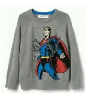 NWT BABY GAP + JUNK FOOD 5T SUPERMAN INTARSIA LONG-SLEEVE SWEATER