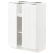 METOD base cabinet with shelves/2 doors, white Enköping/white wood effect, 60x37x80 cm