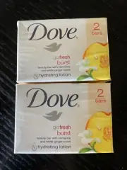 Dove Go Fresh Burst Nectarine & White Ginger Hydrating Lotion Soap Lot of 4