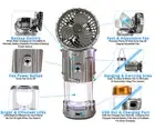 Solar Lantern Powered Light Fan Portable Collapsible Rechargeable Camping Lamp