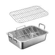 Oven Roaster Tray Rectangle with Rack Bakeware Dish for Baking Barbecue Oven