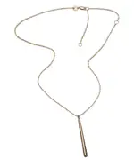 Jennifer Zeuner Jade Diamond Bar Pendant Necklace (0.45 tcw) in 18K Gold Plated Sterling Silver, 16-20