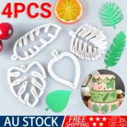 4PCS Palm Tree Turtle Leaf Cookies Biscuit Cutter Fondant Mould Cake Sugarcraft