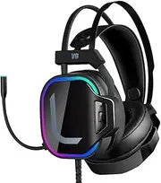 Wired Gaming Headset, Computer Headphones with Microphone/Mic Noise Cancelling, Headset with Noise Canceling Mic Compatible with PC, Black