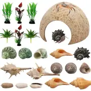 Hermit Crab Supplies, 22 Pcs Hermit Crab Shells, Natural Coconut Shell Reptile