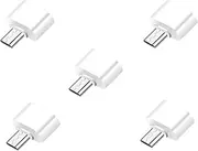 Micro USB to USB 3.0 Female Adapter, 5-Pack, Compatible with Samsung S7, LG Devices, Flash Drive, Keyboard (White)