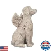 Angel Dog Figurine - Sympathy Gift for Dog Loss, Outdoor Memorial Statue Deco