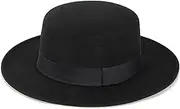 [Caysep] Pork Pie Hat Women Wide Brim Fedora Hat with Band Lady Panama Hats Trilby Cap Autumn Winter Bla, Black1, Medium