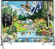 musykrafties Woods Animals Scenic Backdrop Large Banner Photography Studio Fabric Background Photobooth Prop 7x6feet #2196