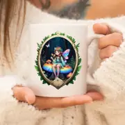 Enchanted Forest Fairy Mug Woodland Pixie Nymph Whimsical Coffee Tea Cup 11 oz