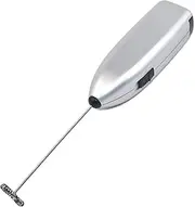 Generic Milk Frother Handheld Electric Silver Aluminum Handle for Coffee, Cappuccino, Frappe, Latte, Hot Chocolate