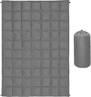 Down Camping Blanket – Packable Bedroll Cover, Moisture Resistant Trail Quilt | Collapsibleas Camping Mat, Warm Puffer Blanket for Travel, Hiking, Picnic, Outdoor Sleeping, Four-Season Backpacking
